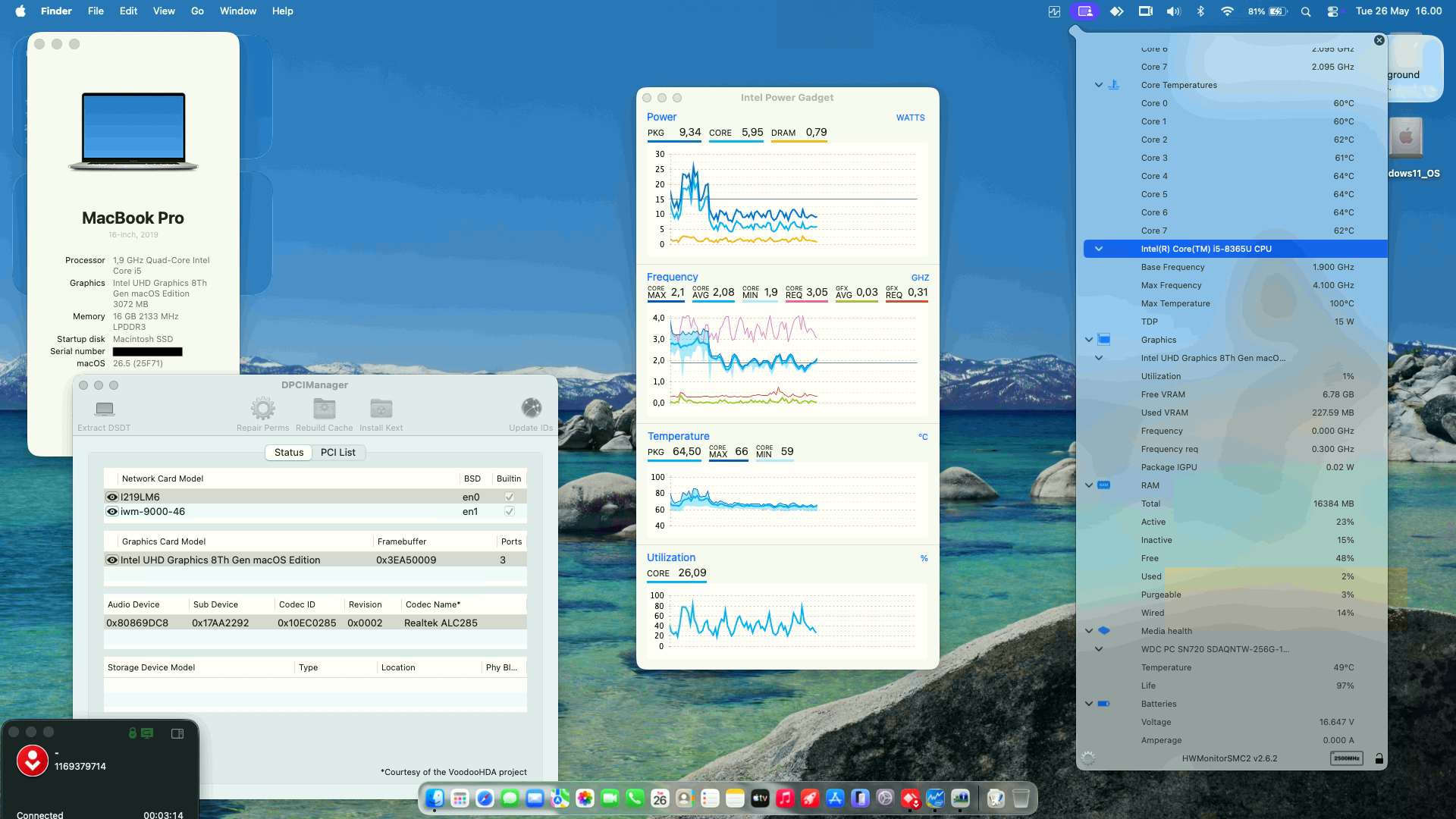 Success Hackintosh macOS Tahoe 26.5 Build Build 25F71 on Lenovo ThinkPad X1 Yoga Gen 4